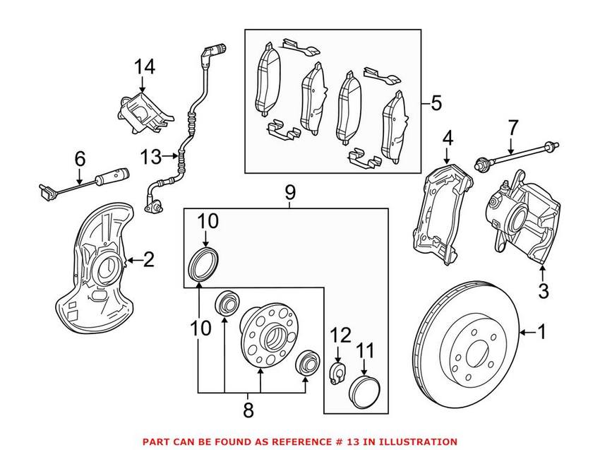 Mercedes ABS Wheel Speed Sensor - Front 1729056101